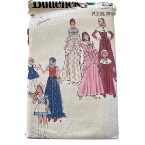 Vintage Butterick 4205 Sewing Pattern Size 12 Pilgrim Colonial Dutch Gypsy CUT